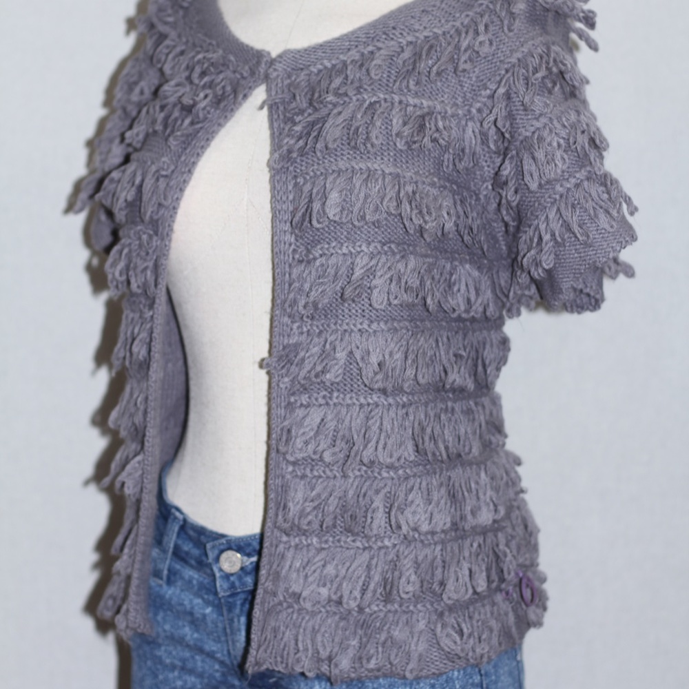 Grey Fringed Sweater - Picture 5 of 11